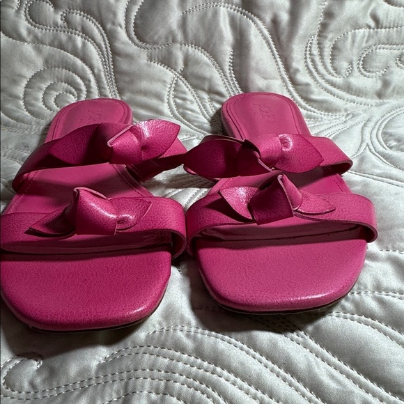 J. Crew Women's Pink Bow Sandals - Picture 2 of 4